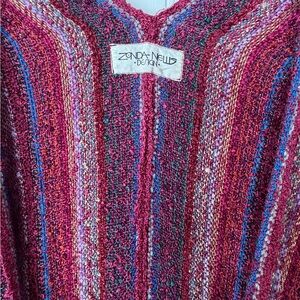 Hand Woven OOAK Vintage Textured Open-Front Kimono Cardigan by Zonda Nellis